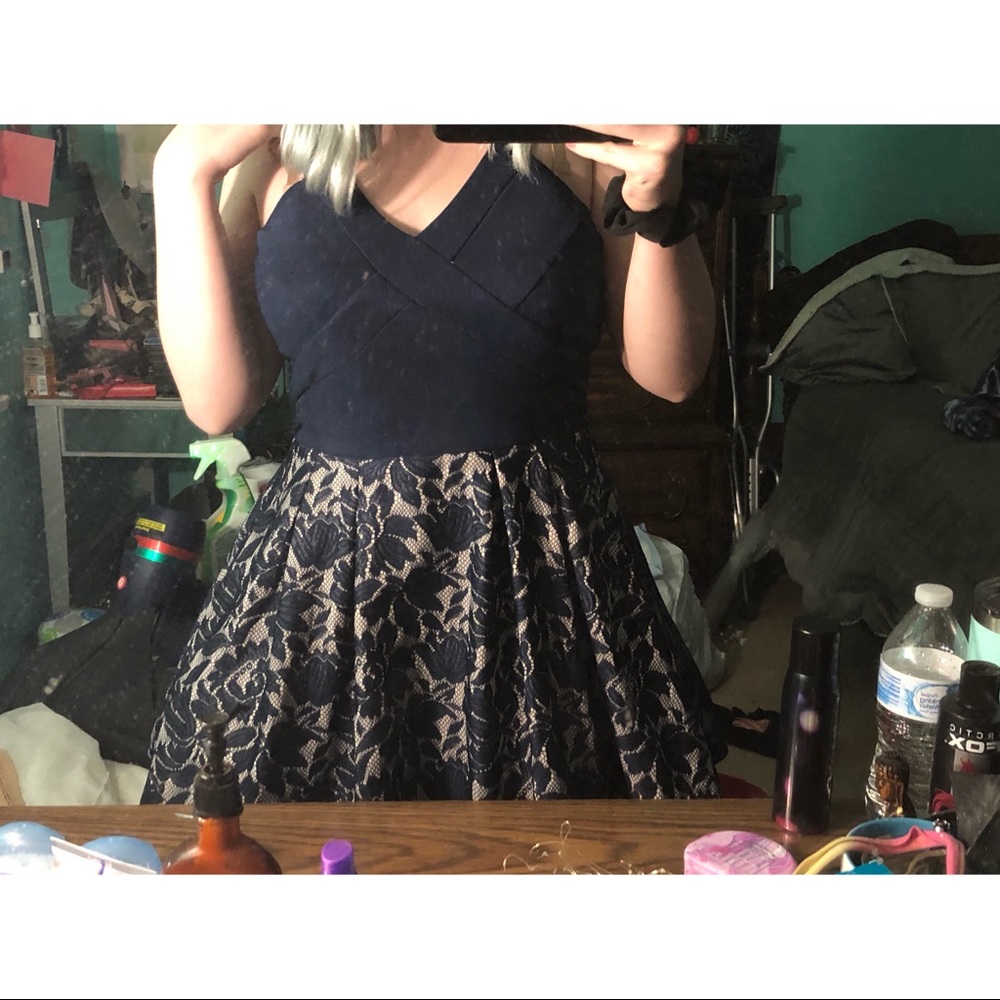 Navy blue patterned dress
